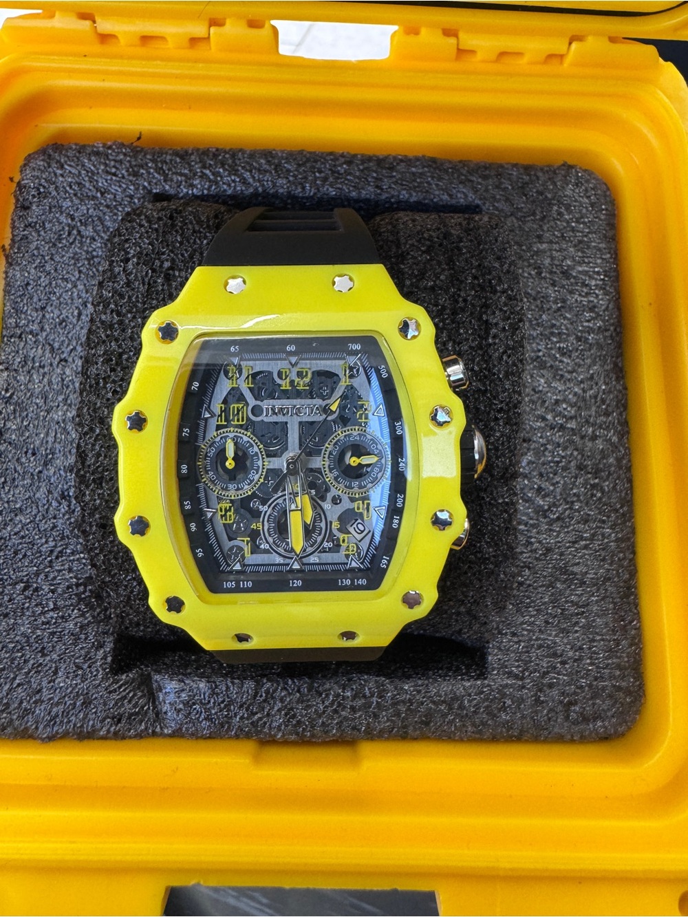 Invicta Yellow and Black Chronograph Sport Watch